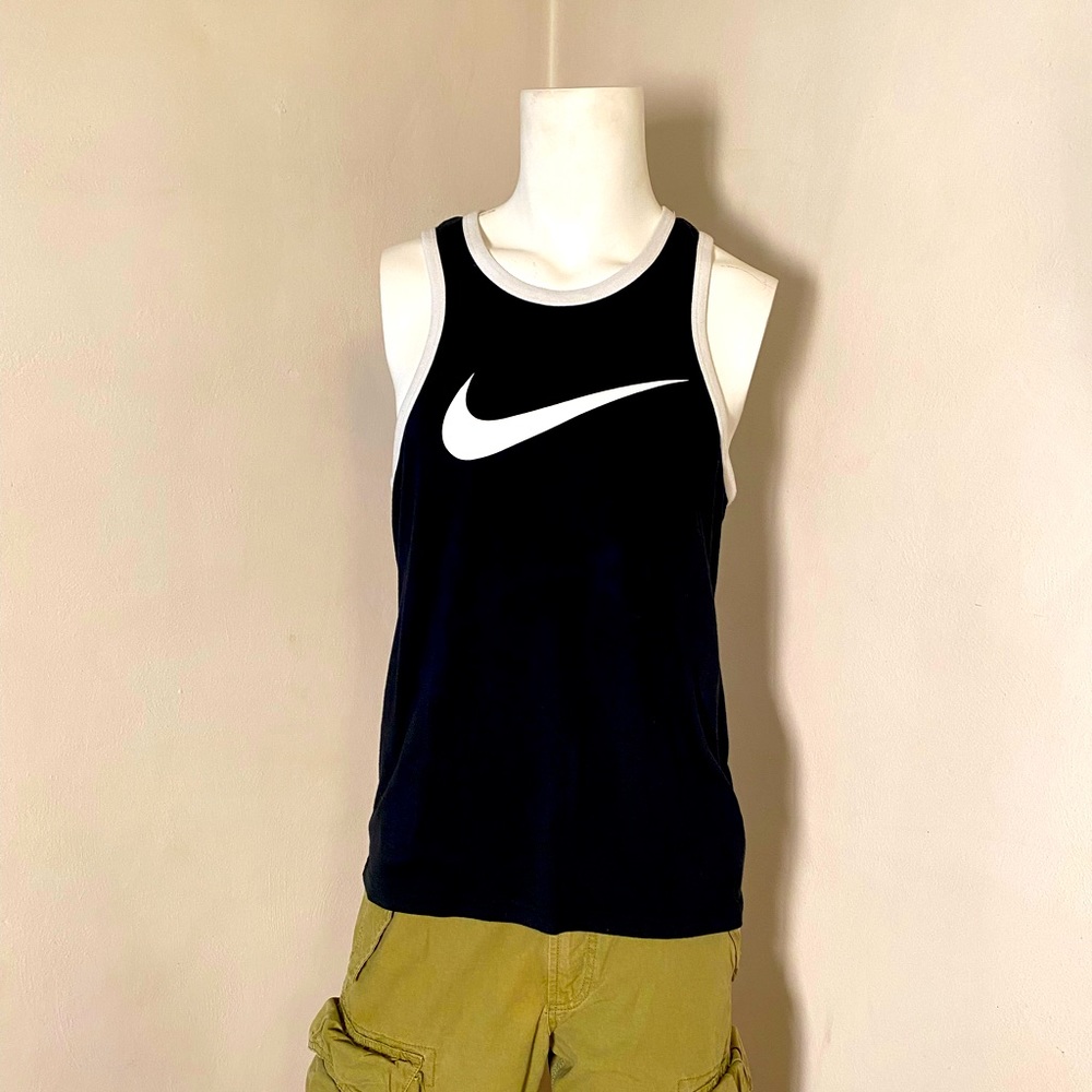 Retro Nike large center swoosh ringer tank top